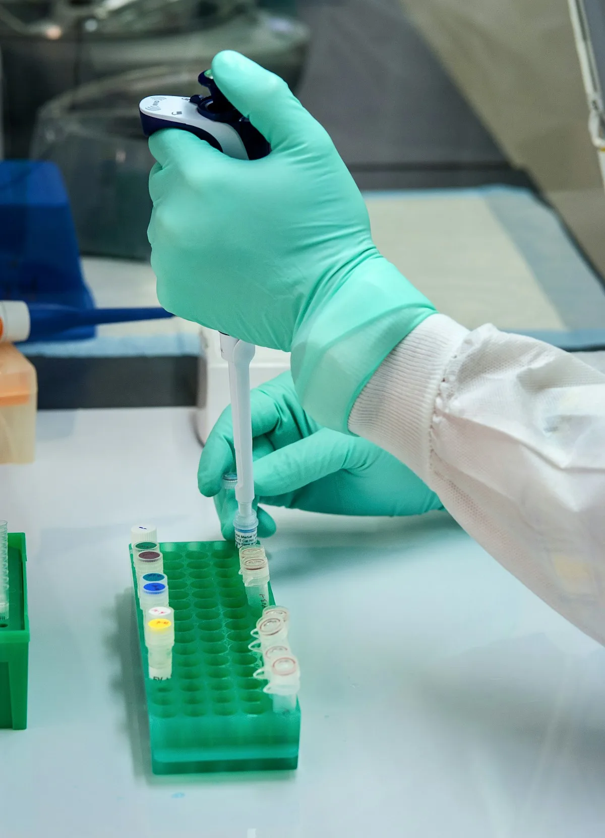 Preparación de muestras en tubos